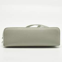 Pre Owned Loro Piana Extra Pocket L19 Light Green Leather Pouch Bag