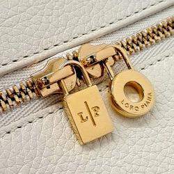 Pre Owned Loro Piana Beige Leather Loro Piana Extra Pocket L19 Pouch Bag