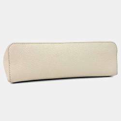 Pre Owned Loro Piana Beige Leather Loro Piana Extra Pocket L19 Pouch Bag