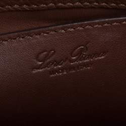 Pre Owned Loro Piana Brown Leather and Suede Petite Odessa Top Handle Bag