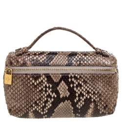 Loro Piana Beige/Brown Python Mini Pouch