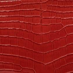 Loro Piana Red Crocodile Zipped Flat Pouch