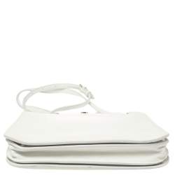 Pre Owned Loro Piana White Leather Milky Way Crossbody Bag