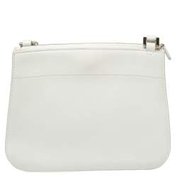 Pre Owned Loro Piana White Leather Milky Way Crossbody Bag