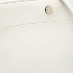 Pre Owned Loro Piana White Leather Milky Way Crossbody Bag