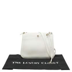 Pre Owned Loro Piana White Leather Milky Way Crossbody Bag