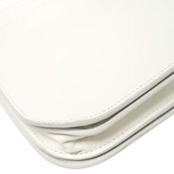 Pre Owned Loro Piana White Leather Milky Way Crossbody Bag