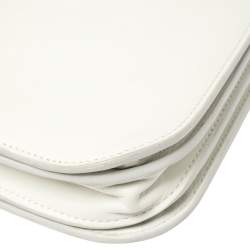 Pre Owned Loro Piana White Leather Milky Way Crossbody Bag