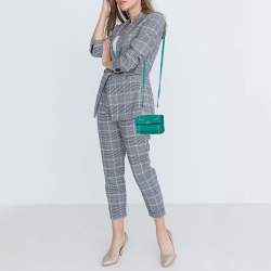 Pre Owned Loro Piana Green Leather Crossbody Bag