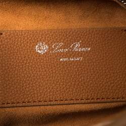 Loro Piana Brown Leather Petite Odessa Top Handle Bag