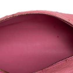 Pre Owned Loro Piana Pink Ostrich Zip Pouch