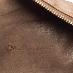 Pre Owned Loro Piana Brown Ostrich Zip Pouch