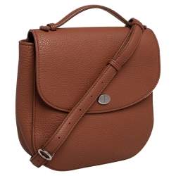 Pre Owned Loro Piana Caramel Brown Leather Flap Top Handle Bag