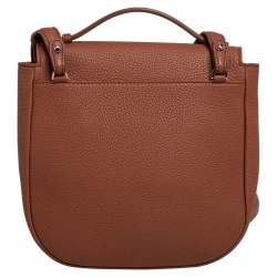 Pre Owned Loro Piana Caramel Brown Leather Flap Top Handle Bag