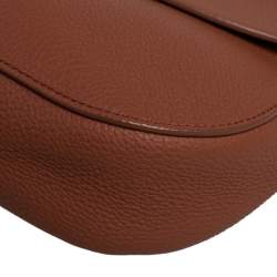 Pre Owned Loro Piana Caramel Brown Leather Flap Top Handle Bag