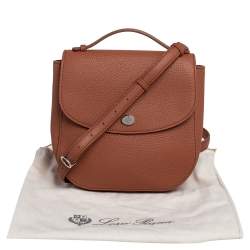 Pre Owned Loro Piana Caramel Brown Leather Flap Top Handle Bag