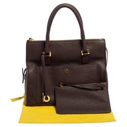 Pre Owned Loro Piana Brown Pebbled Leather Tote