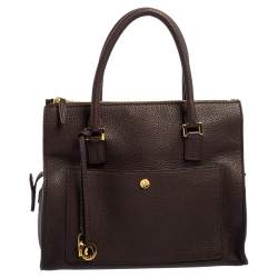 Pre Owned Loro Piana Brown Pebbled Leather Tote