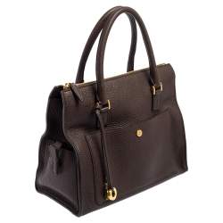 Pre Owned Loro Piana Brown Pebbled Leather Tote
