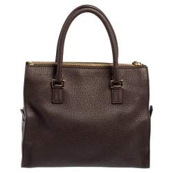 Pre Owned Loro Piana Brown Pebbled Leather Tote