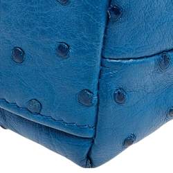 Pre Owned Loro Piana Blue Ostrich L19 Pouch