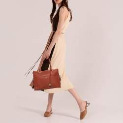 Pre Owned Loro Piana Brown Pebbled Leather Tote