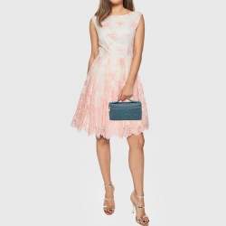 Pre Owned Loro Piana Teal Ostrich Zip L19 Pouch