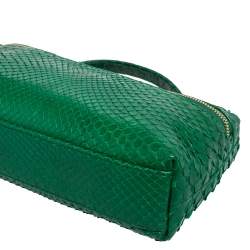 Pre Owned Loro Piana Green Snakeskin L19 Pouch 