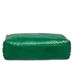 Pre Owned Loro Piana Green Snakeskin L19 Pouch 