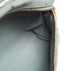 Pre Owned Loro Piana Pale Blue Ostrich L19 Pouch 