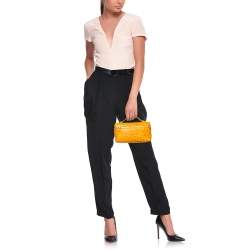 Pre Owned Loro Piana Mustard Ostrich L19 Pouch
