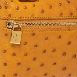 Pre Owned Loro Piana Mustard Ostrich L19 Pouch