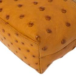 Pre Owned Loro Piana Mustard Ostrich L19 Pouch