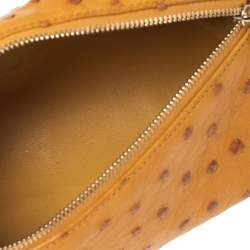 Pre Owned Loro Piana Mustard Ostrich L19 Pouch