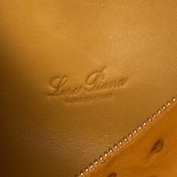 Pre Owned Loro Piana Mustard Ostrich L19 Pouch