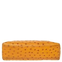 Pre Owned Loro Piana Mustard Ostrich L19 Pouch