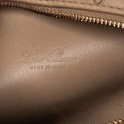 Loro Piana Beige Ostrich Leather Zip L19 Pouch