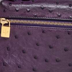 Pre Owned Loro Piana Purple Ostrich L19 Pouch