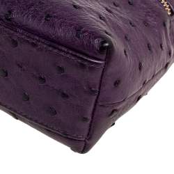 Pre Owned Loro Piana Purple Ostrich L19 Pouch