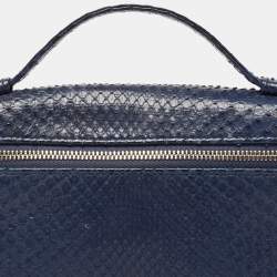 Pre Owned Loro Piana Blue Snakeskin L19 Pouch