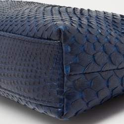 Pre Owned Loro Piana Blue Snakeskin L19 Pouch