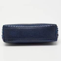 Pre Owned Loro Piana Blue Snakeskin L19 Pouch