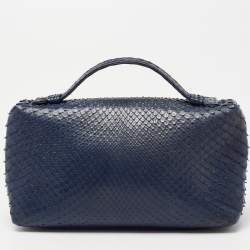 Pre Owned Loro Piana Blue Snakeskin L19 Pouch
