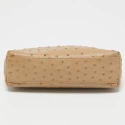 Pre Owned Loro Piana Beige Ostrich L19 Pouch 