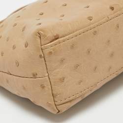 Pre Owned Loro Piana Beige Ostrich L19 Pouch 