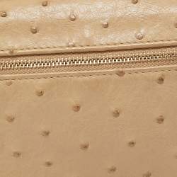 Pre Owned Loro Piana Beige Ostrich L19 Pouch 