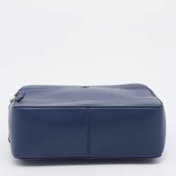 Pre Owned Loro Piana Blue Leather Mini Clui Crossbody Bag