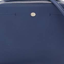 Pre Owned Loro Piana Blue Leather Mini Clui Crossbody Bag