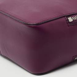 Pre Owned Loro Piana Purple Leather Mini Clui Crossbody Bag