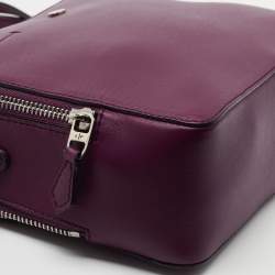Pre Owned Loro Piana Purple Leather Mini Clui Crossbody Bag